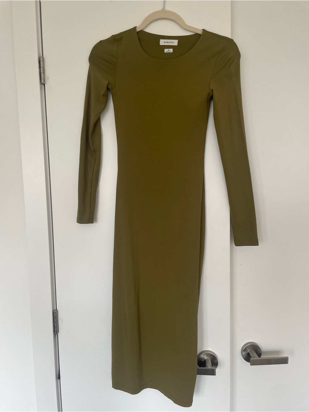 Babaton Olive Green Long-Sleeve Midi Dress - only tried on once - very stretchy!